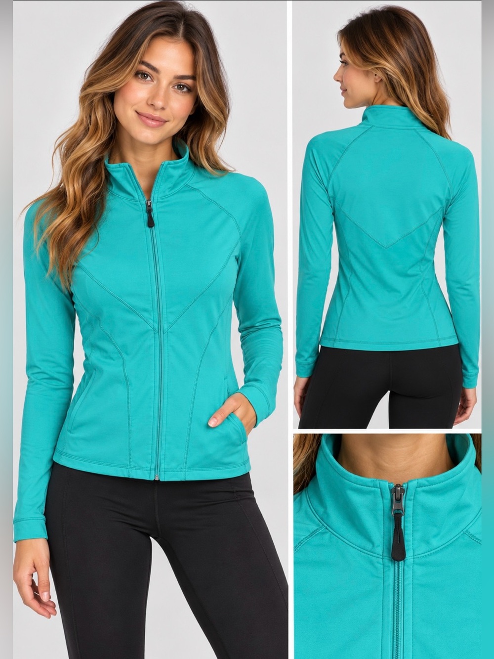 New York & Company InMotion Women's Sz XS Teal Full-Zip Active Jacket